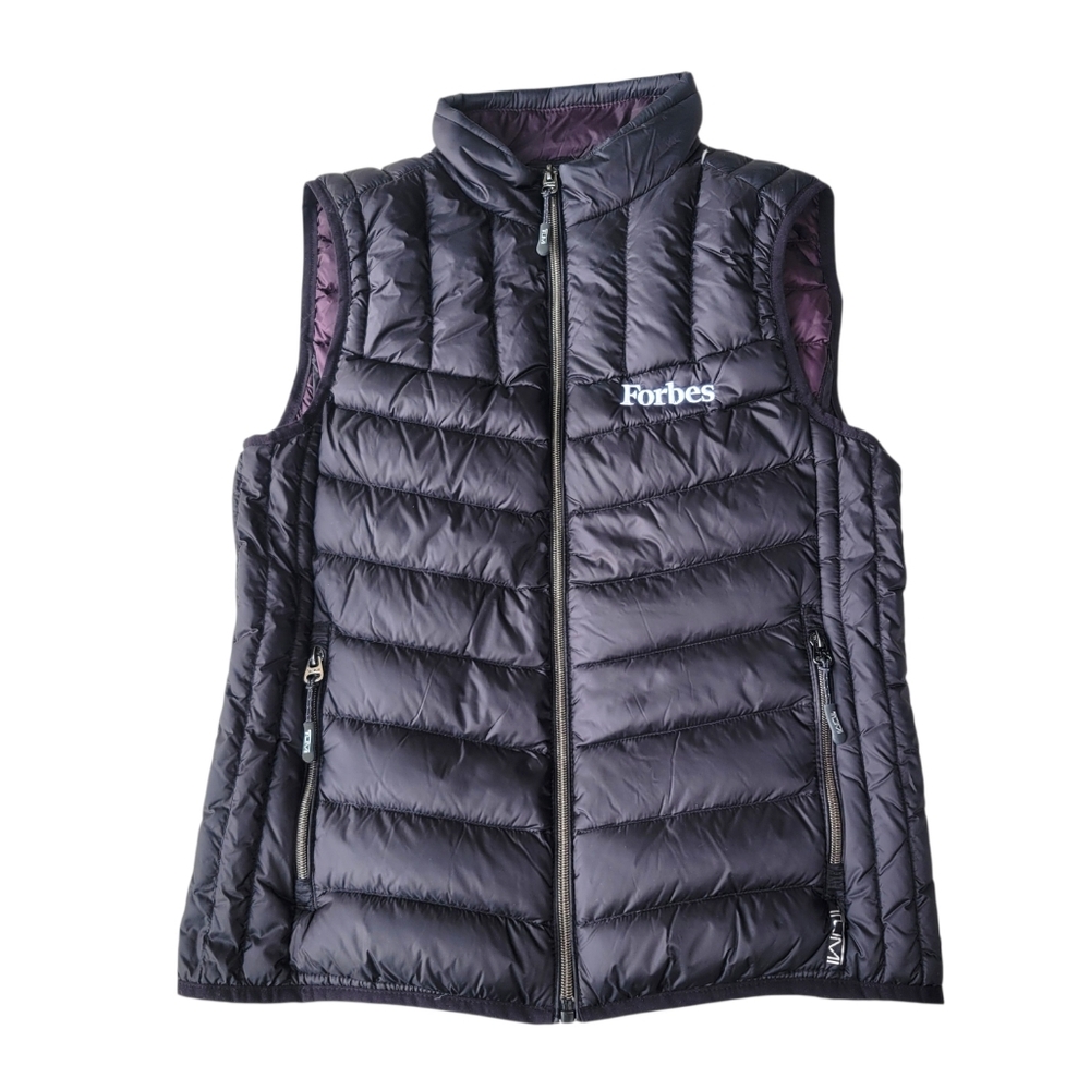 Tumi Pax Women's Small Puffer Vest Zip Up Black Goose Down Travel Packable